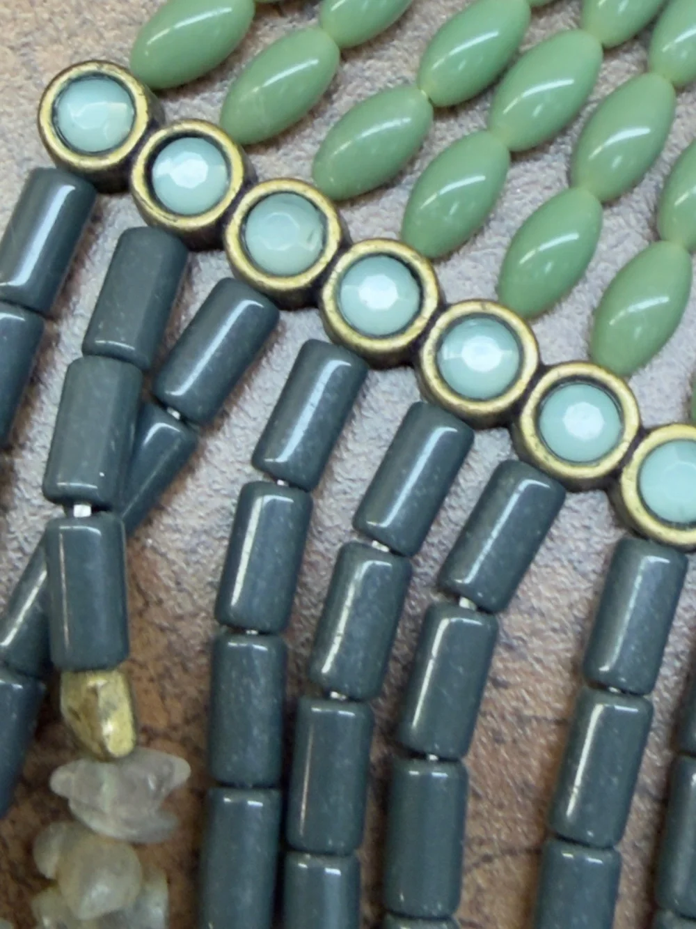 Lia Sophia Multi-Strand Green Beaded Statement Necklace - Brand